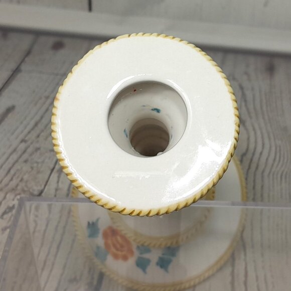 Floral Candle Holders Nora Fenton Made In Italy Set Of 2 Hand Painted Numbered - Picture 8 of 14